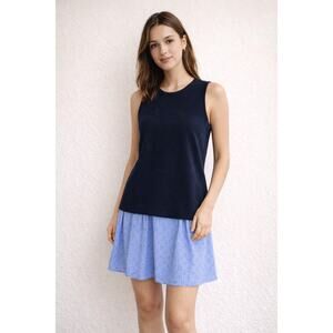 Derek Lam 10 Crosby Dress Set 10 Medium Blue Navy Sleeveless